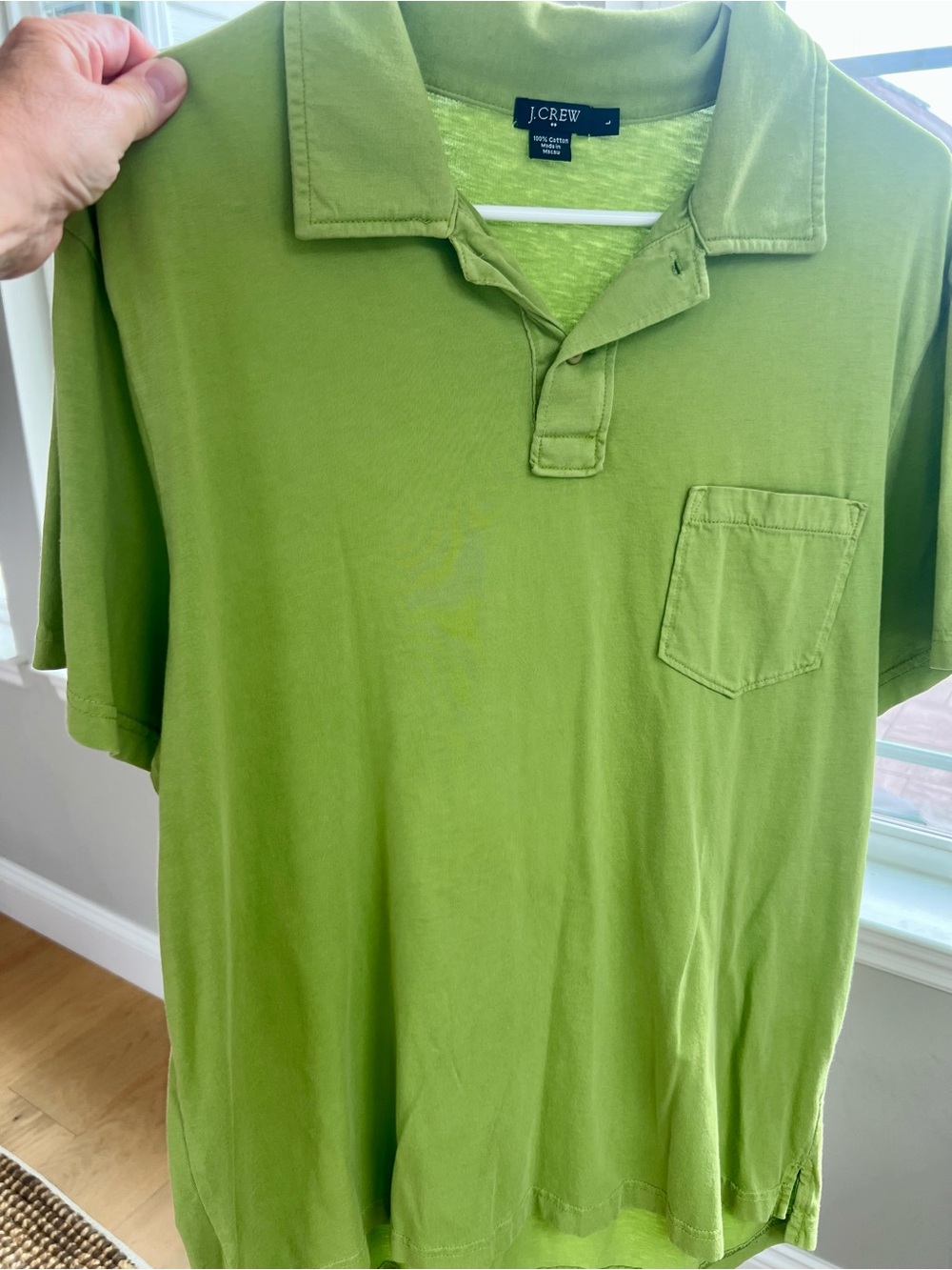 J. Crew Men's Lime Green Pocket Polo